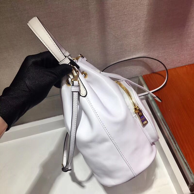 Prada Bag In Calfskin White Bucket Bucket Bag