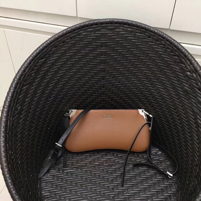 Prada Sidonie Shoulder Bag Leather Brown