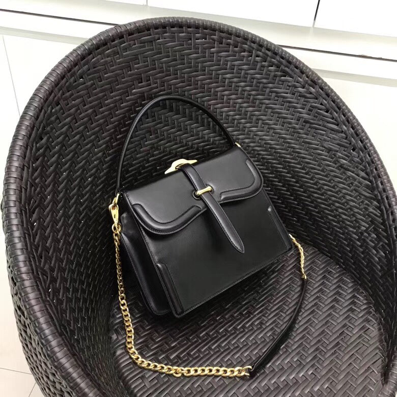 Prada Belle Bag In Calf Leather Black Travel Bag
