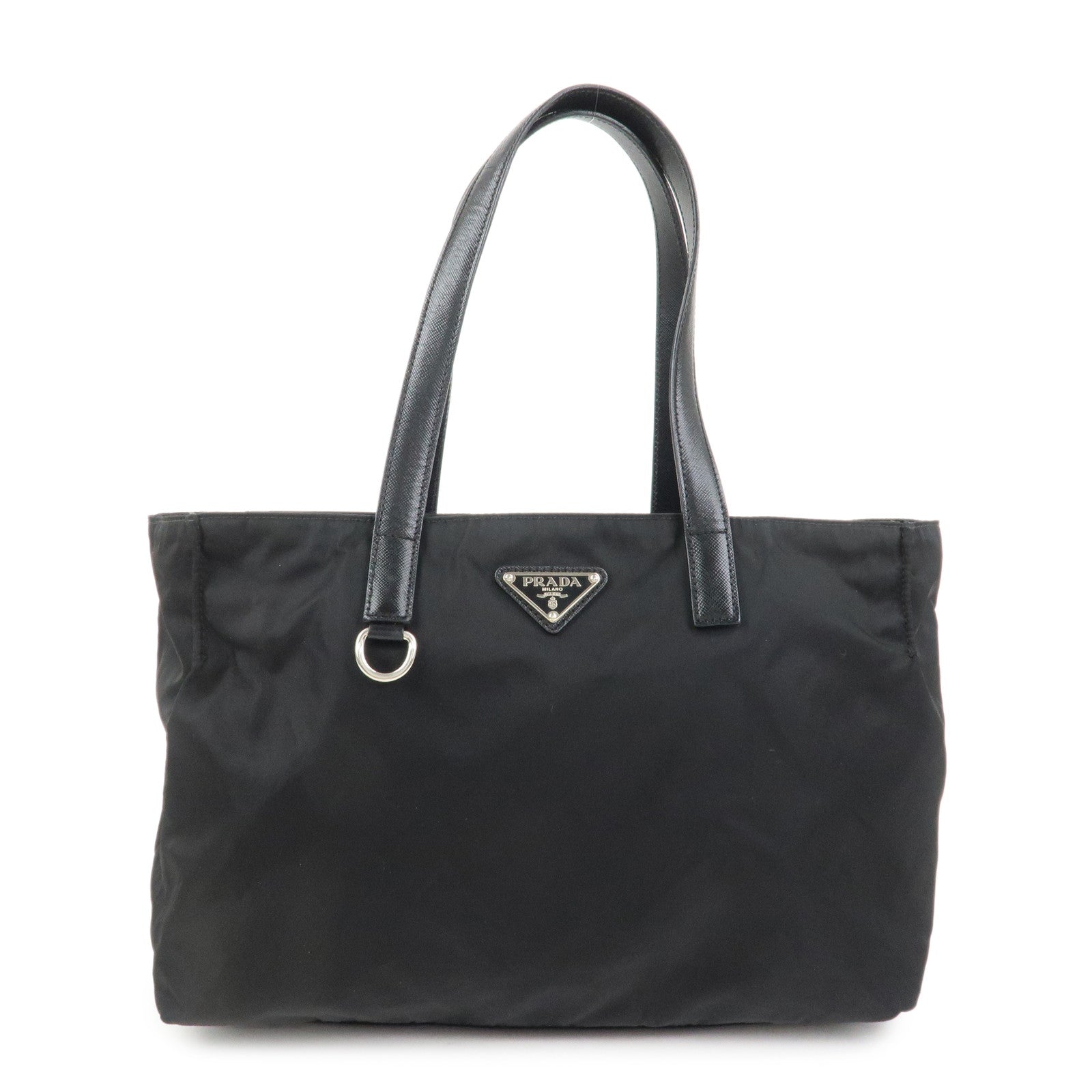 Tote Bag Triangle Tote Shoulder Bag Leather Nylon Saffiano