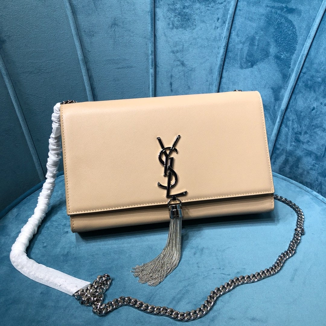 YSL Saint Laurent YSL Top Quality Kate Metop Qualityum Bag Beige Chain Travel Bag Ysl 7418