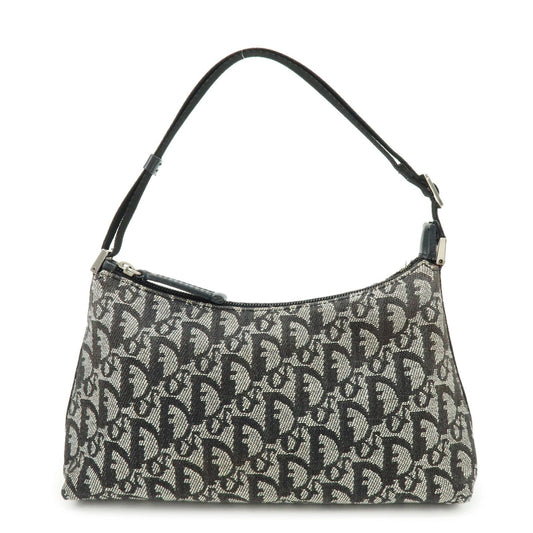 Dior Shoulder Bag Christian Trotter Jacquard Leather Black
