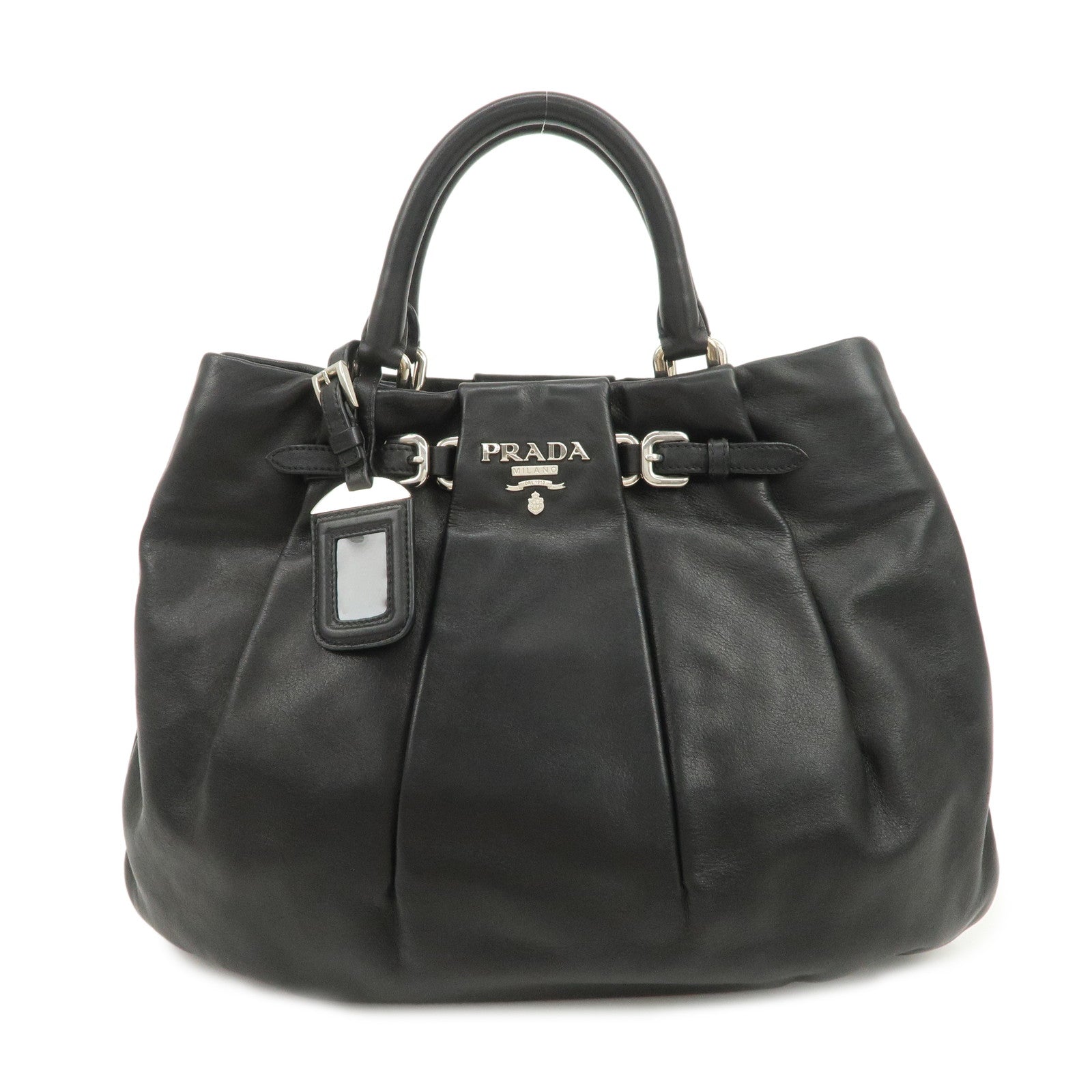 Shoulder Bag Soft Calf 2Way Hand Bag Leather Calf Leather Black