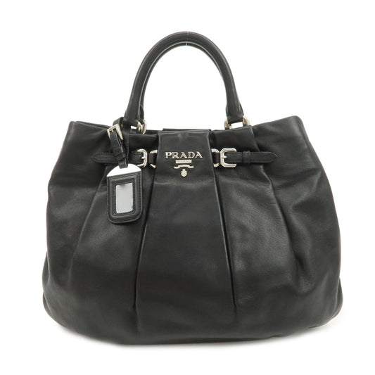 Shoulder Bag Soft Calf 2Way Hand Bag Leather Calf Leather Black