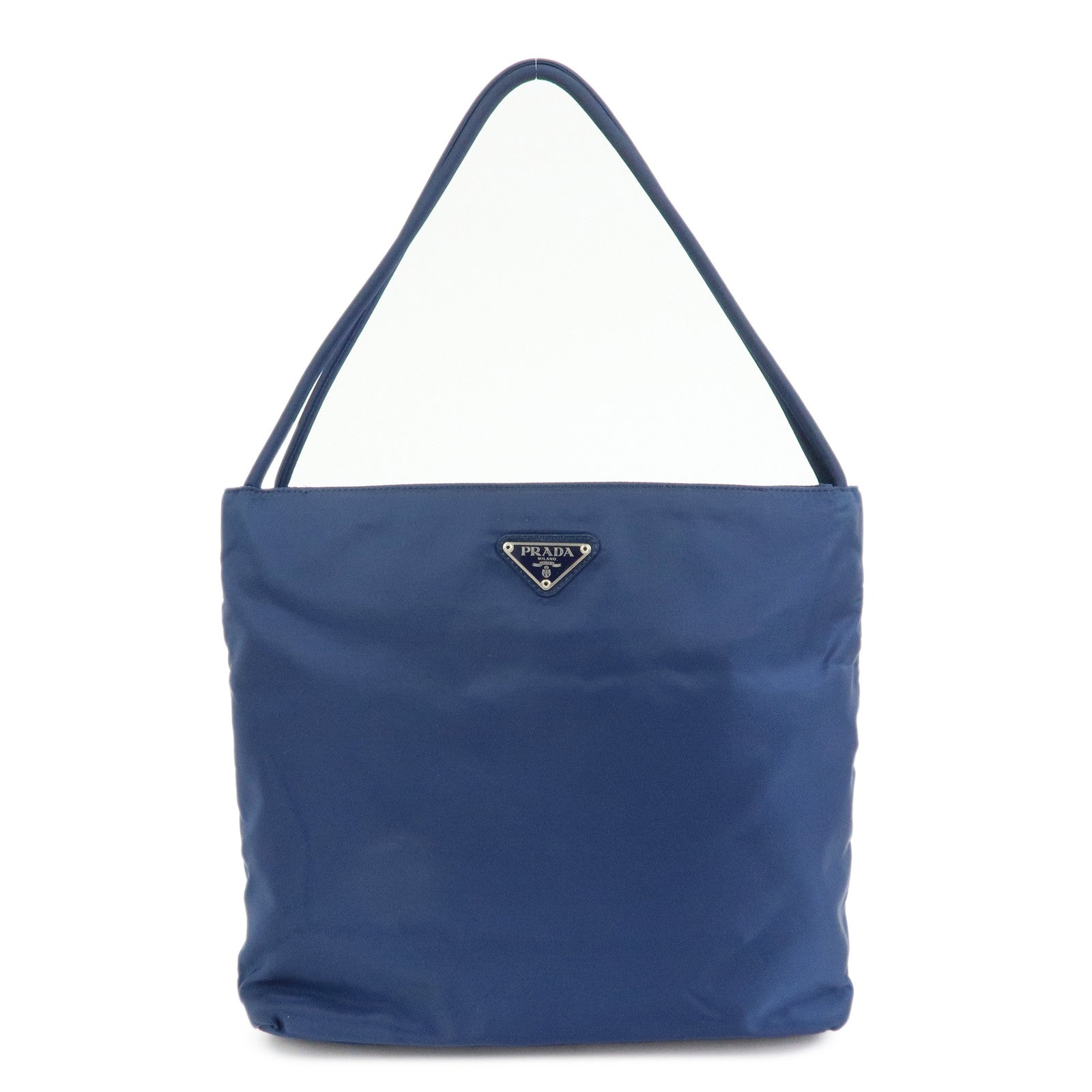 Shoulder Bag Triangle Hand Bag Nylon Navy Logo