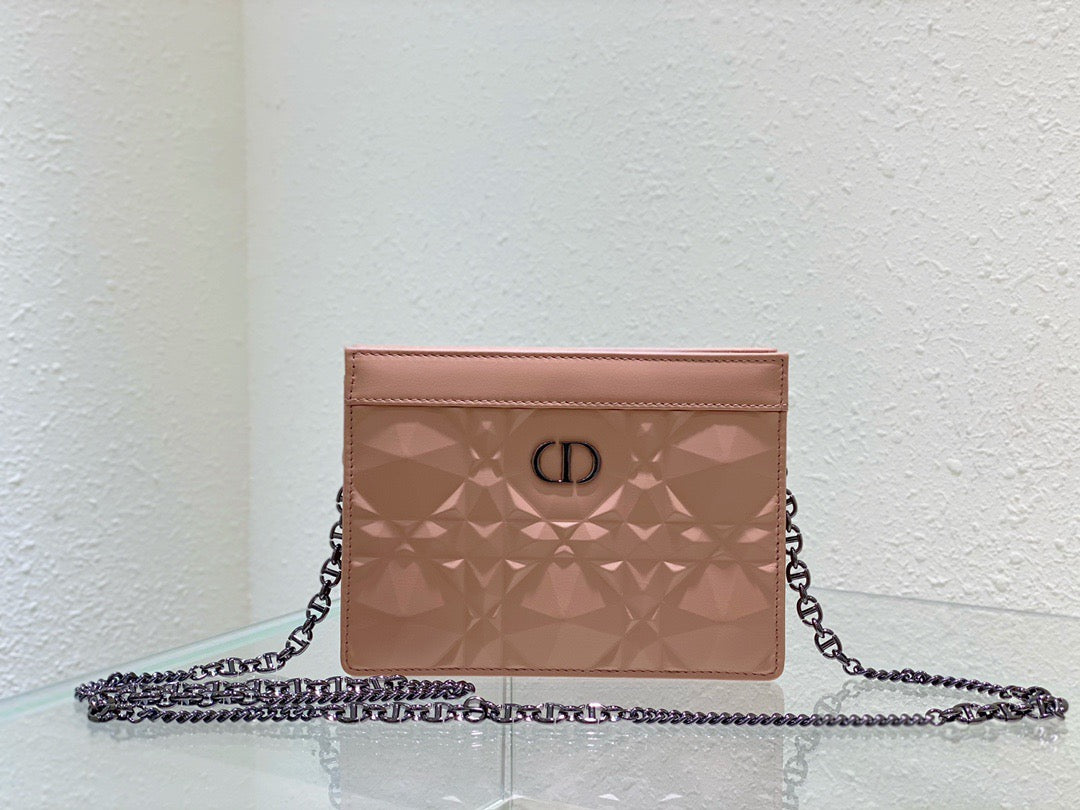 Caro Zipped Pouch Cd Pink Chain Travel Bag