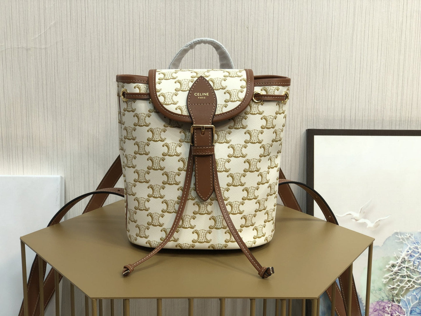 Top Quality Backpack Folco In Triomphe For Canvas White