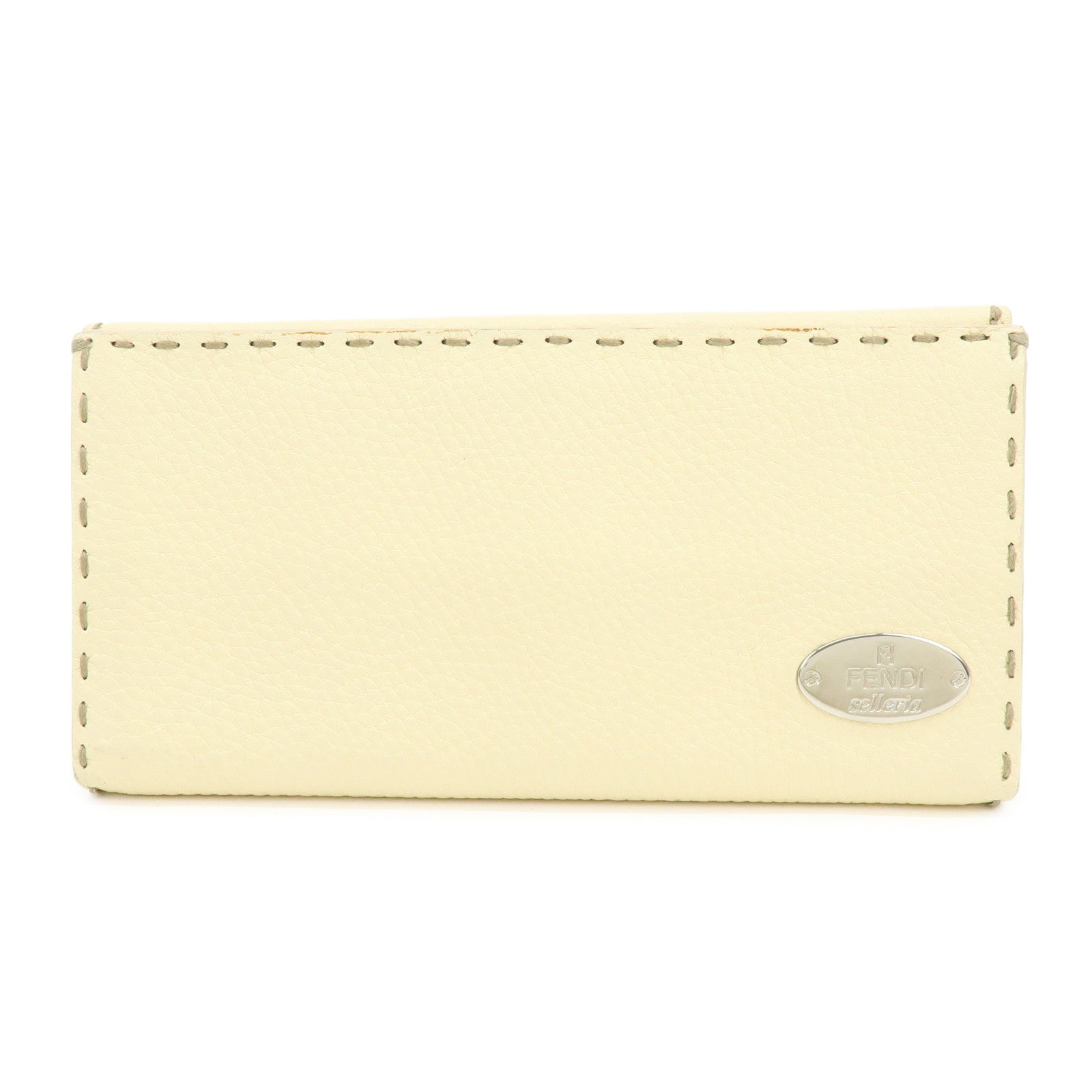 Selleria Calf Long Wallet Ivory Leather Calf Leather Handbag