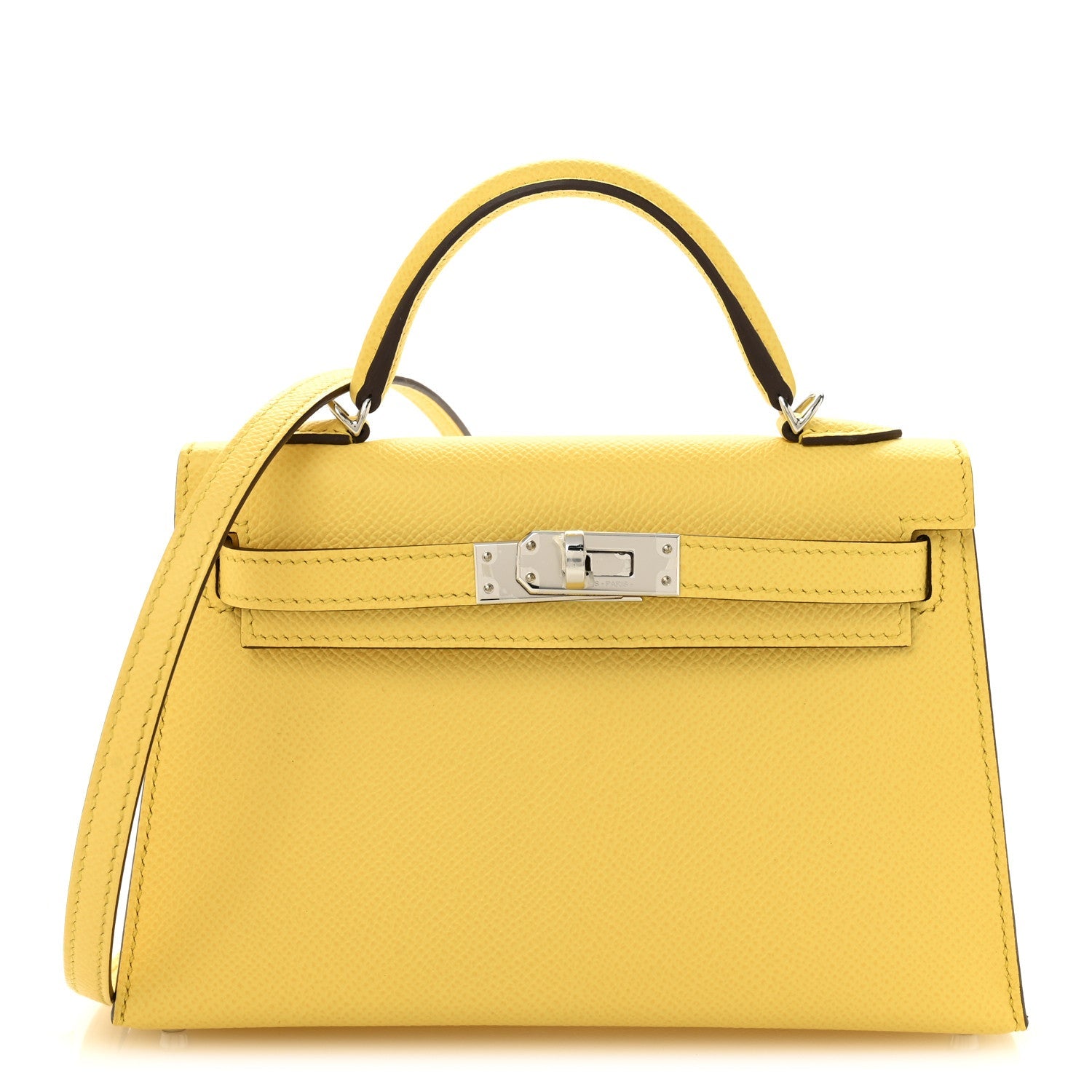 Hermes Epsom Kelly Sellier Jaune Mango Handbag Mini Travel Bag