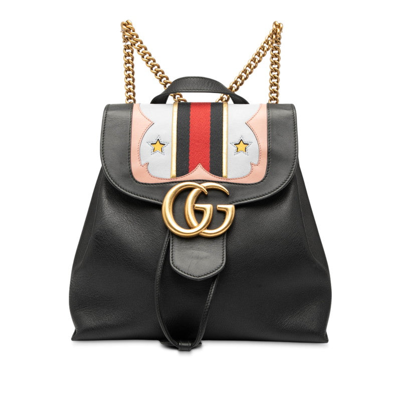 Gucci Marmont Shearling Line Backpack Leather