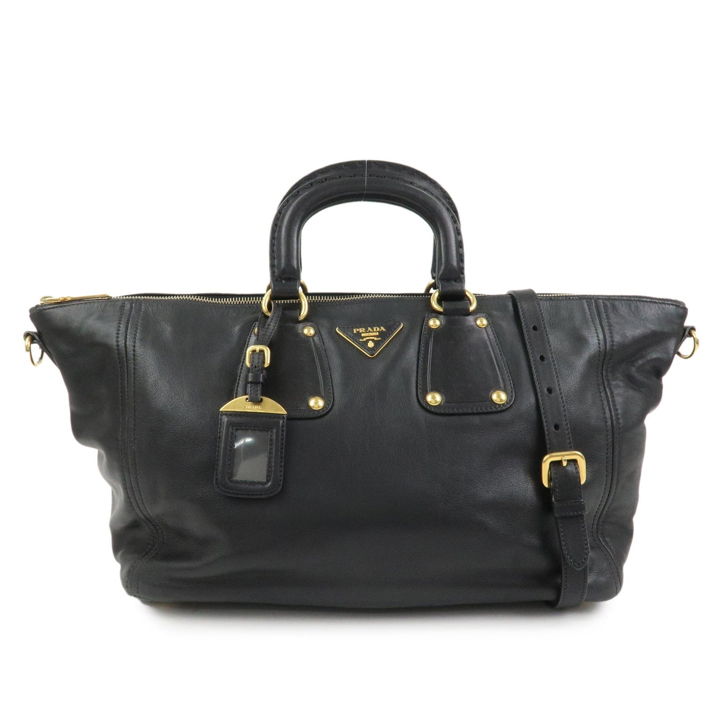 Shoulder Bag Triangle 2 Way Bag Hand Bag Leather Logo