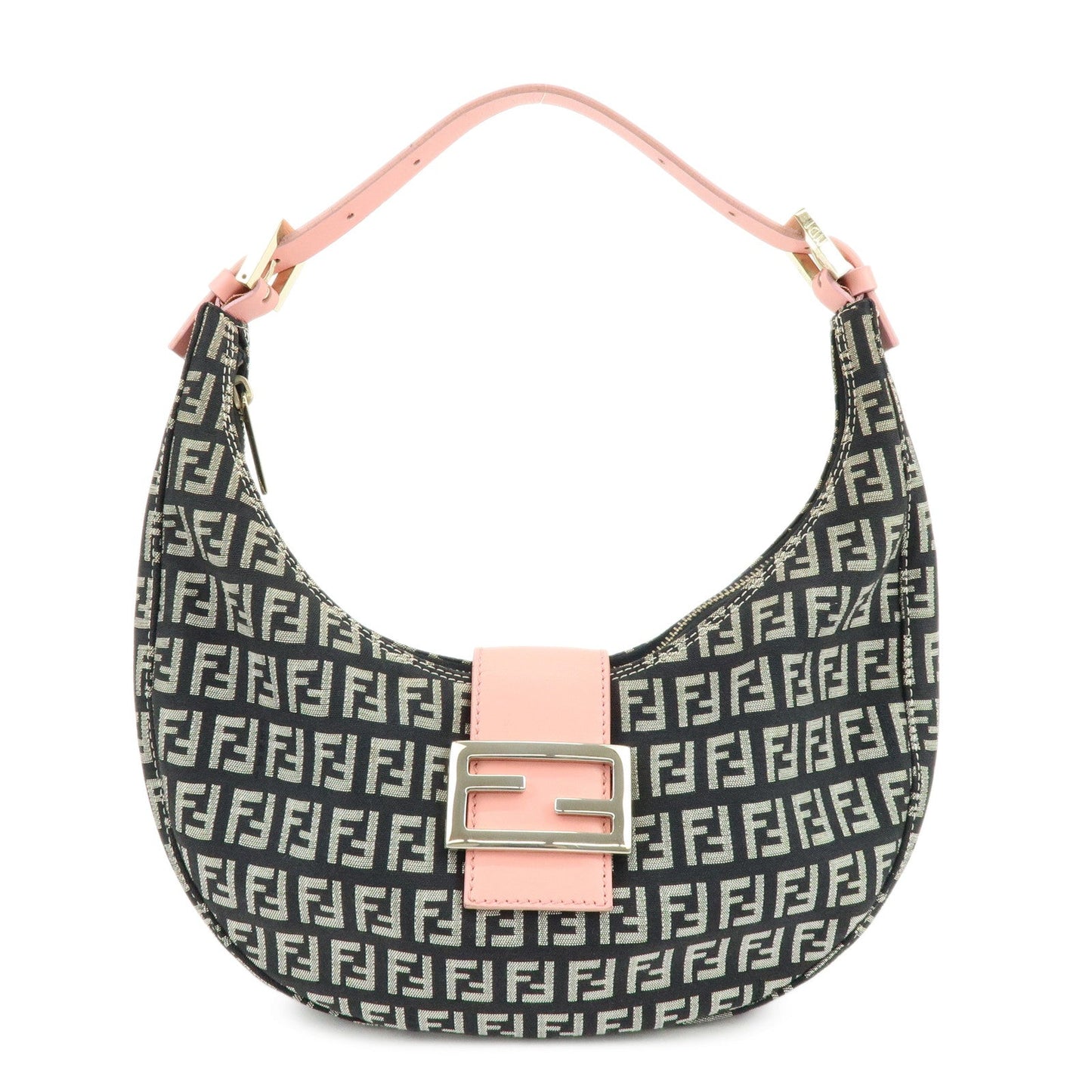 Shoulder Bag Zucchino Leather Canvas Black