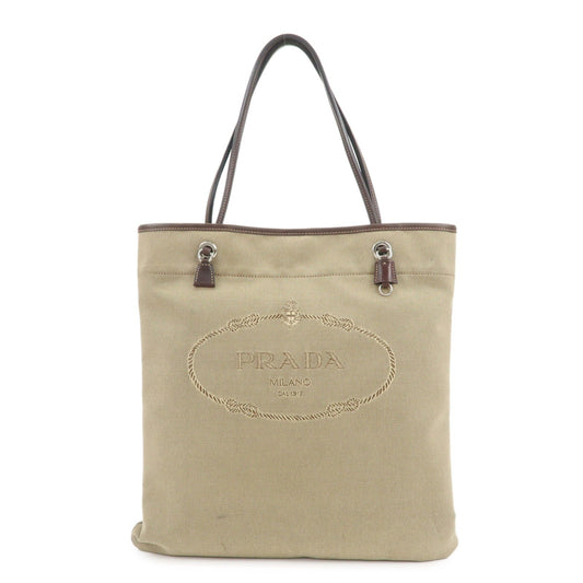 Tote Bag Jaguard Shoulder Bag Leather Canvas Brown