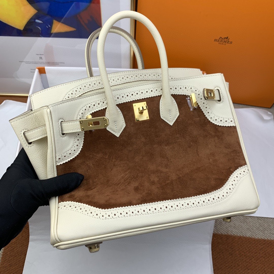 Top Quality Birkin Nata Swift Bi Color Gold Travel Bag