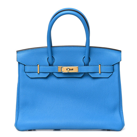 Hermes Togo Birkin Bleu Zanzibar Handbag Travel Bag