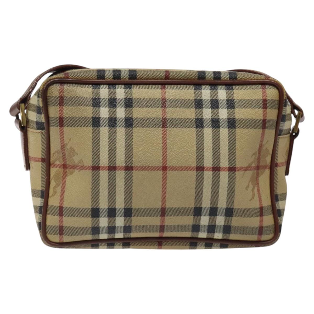 Burberry Haymarket Shoulder Bag Canvas Beige Shoulder Bag 1
