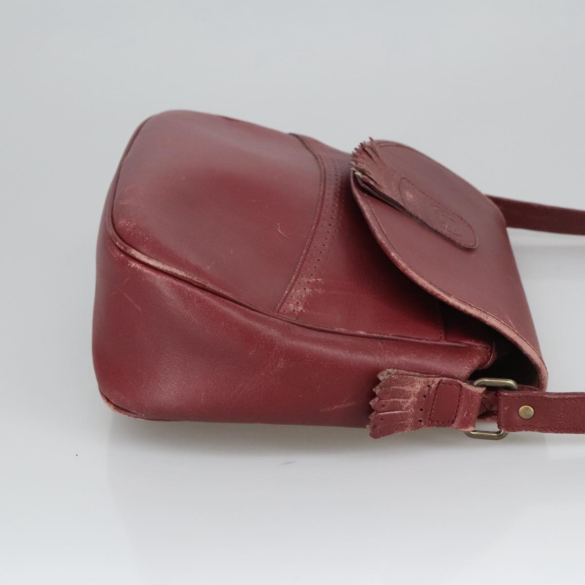 Burberry Burgundy Shoulder Bag Leather