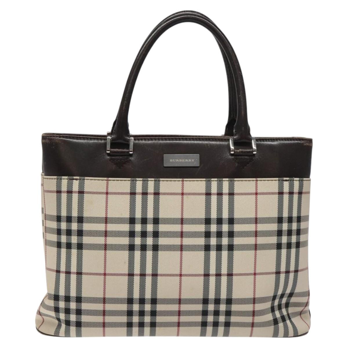 Burberry Nova Check Synthetic Tote Bag Beige Tote Bag 1
