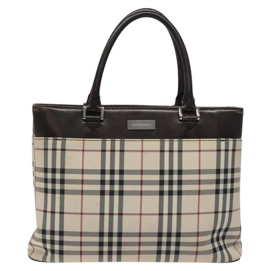 Burberry Nova Check Synthetic Tote Bag Beige Tote Bag 1