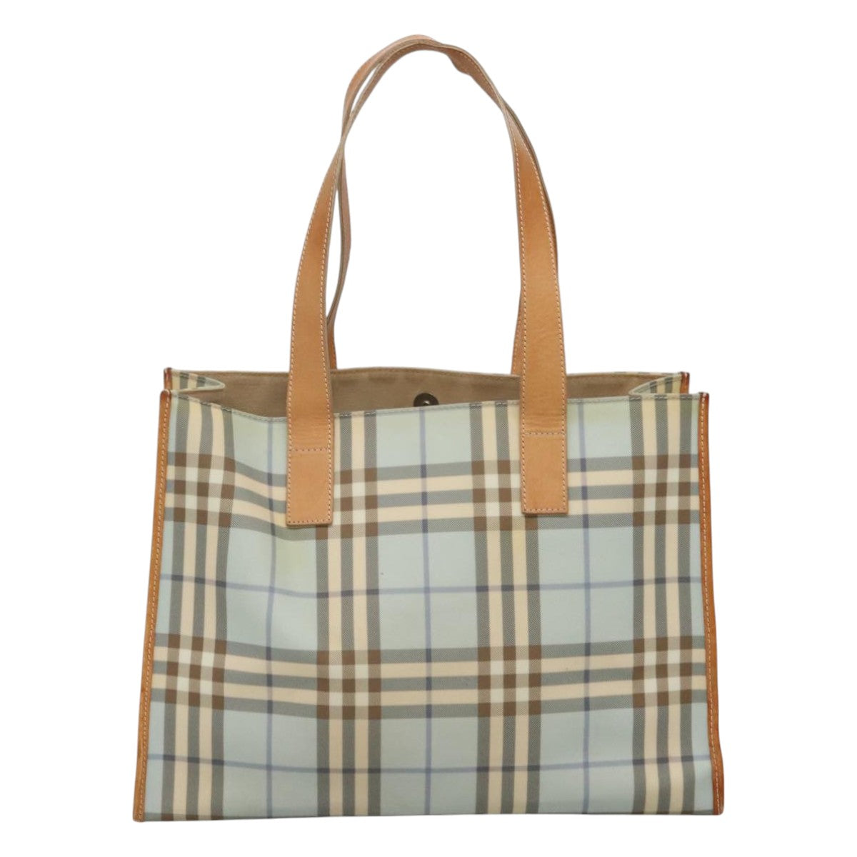 Burberry Nova Check Tote Bag Canvas Blue