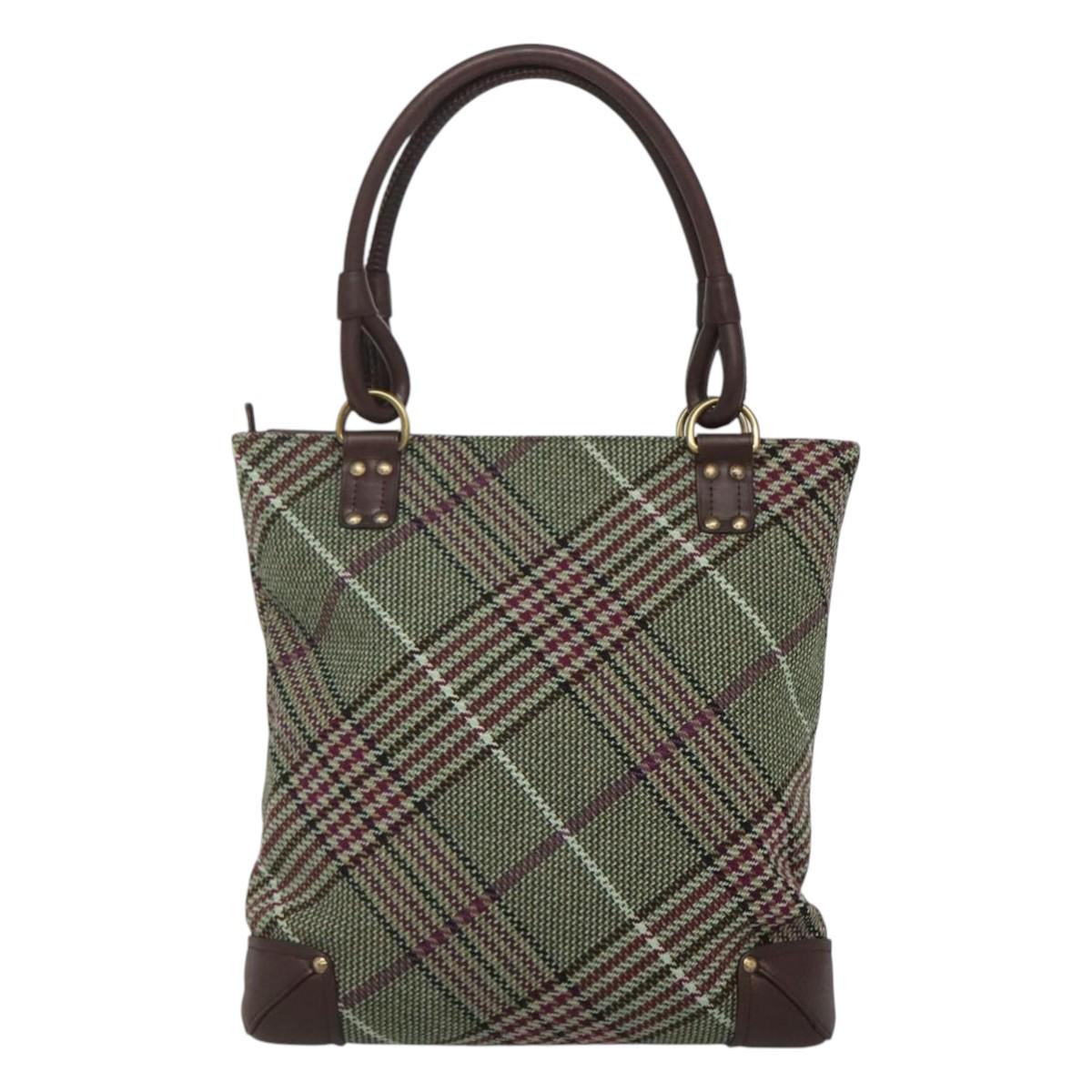 Burberry Wool Tote Bag Green