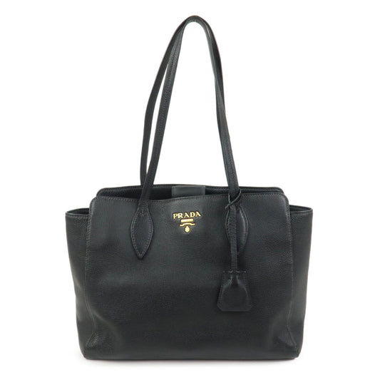Tote Bag Shoulder Bag 2 Leather Black Logo