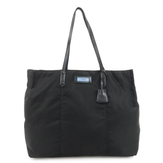 Tote Bag Etiquette Shoulder Bag Leather Nylon Black