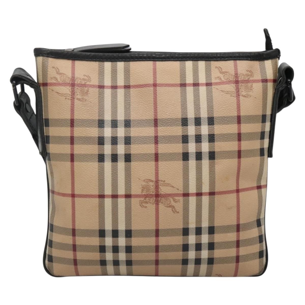 Burberry Nova Check Shoulder Bag Leather Beige