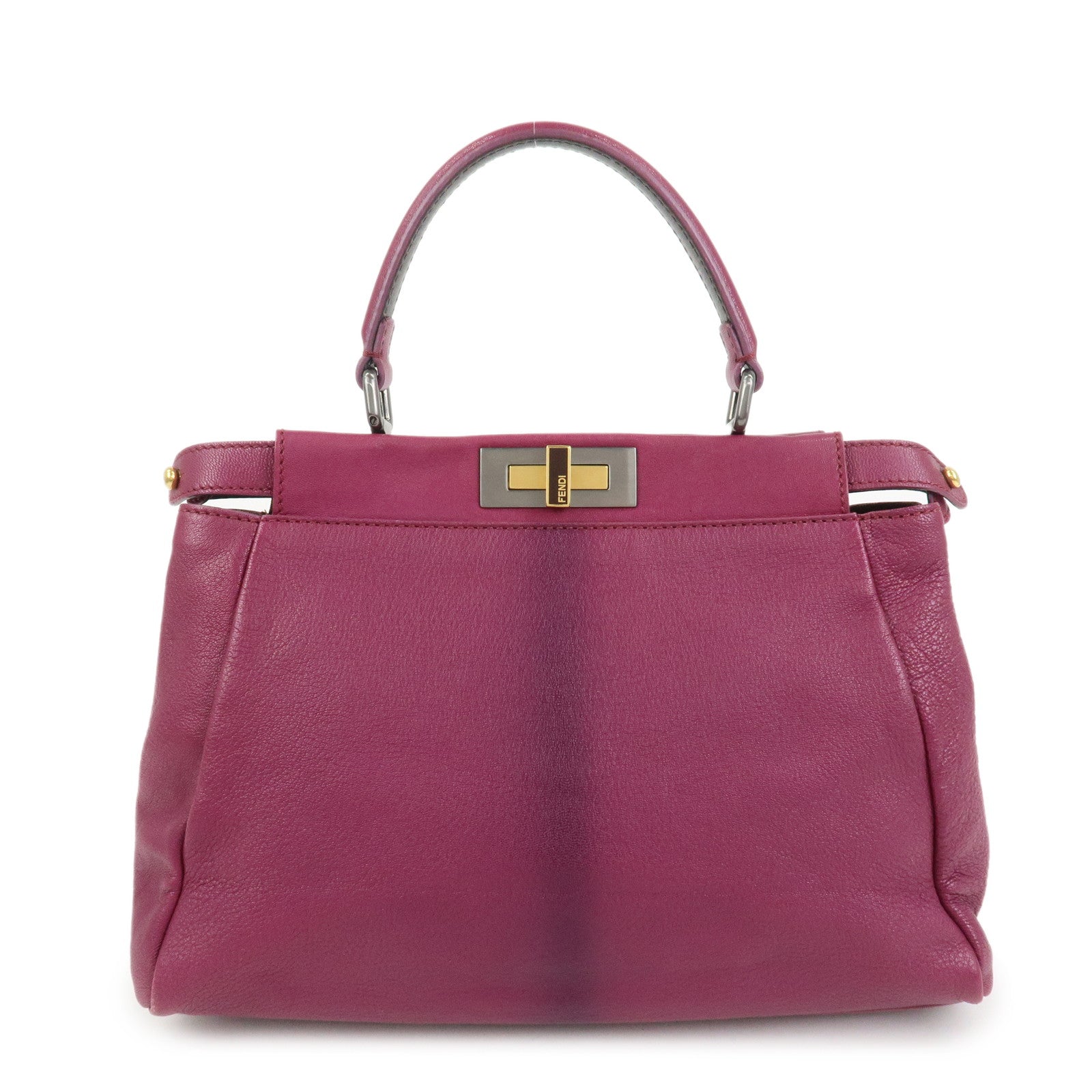 Shoulder Bag Peekaboo 2Way Hand Bag Fuchsia Leather