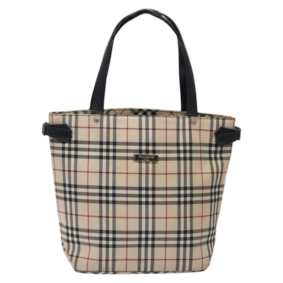 Burberry Nova Check Tote Bag Canvas Beige Tote Bag 131