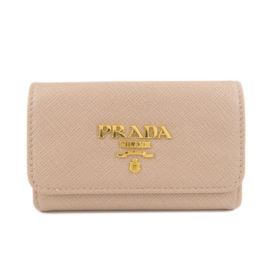4 Rings Key Case Key Holder d Leather Beige Logo Jewelry