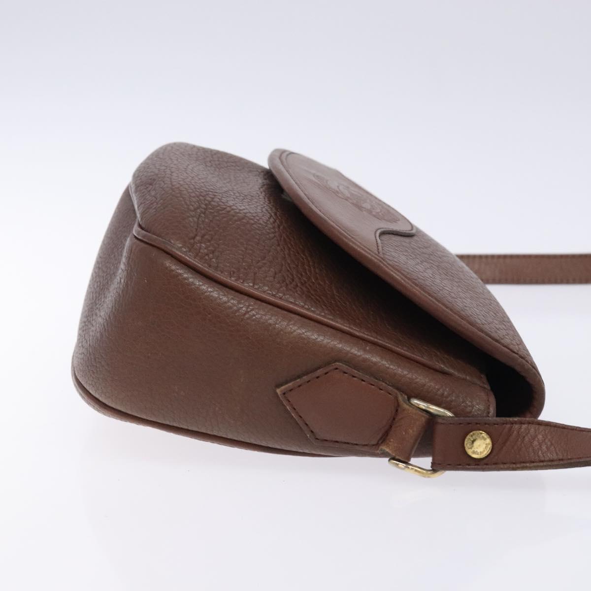 Burberry Shoulder Bag Leather Brown Gold