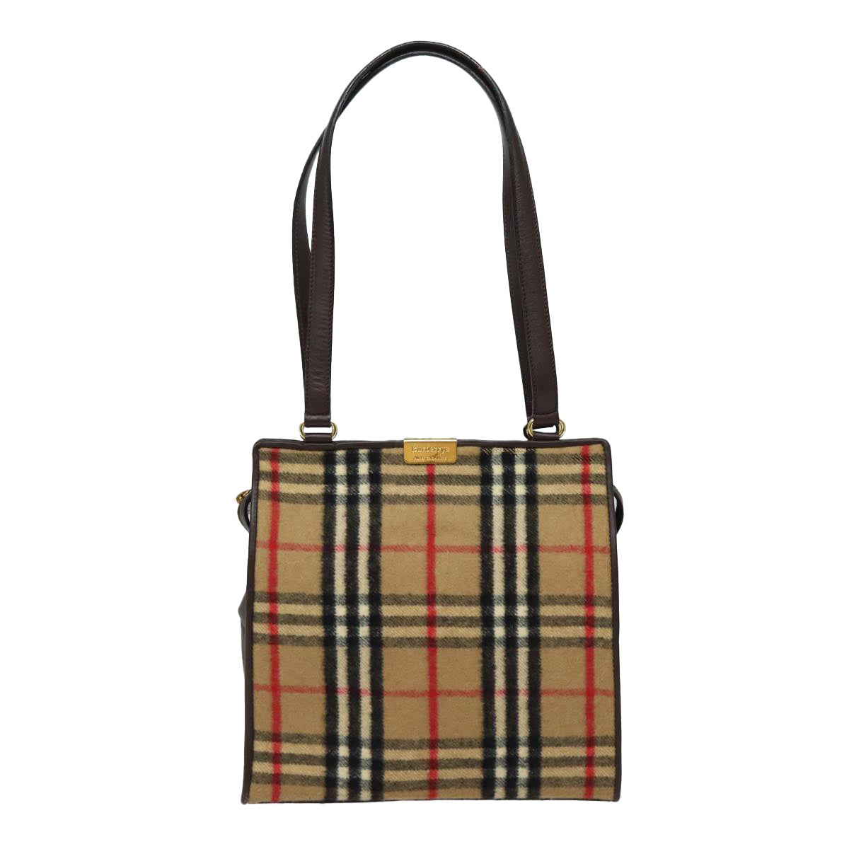 Burberry Nova Check Wool Shoulder Bag Beige Shoulder Bag 1