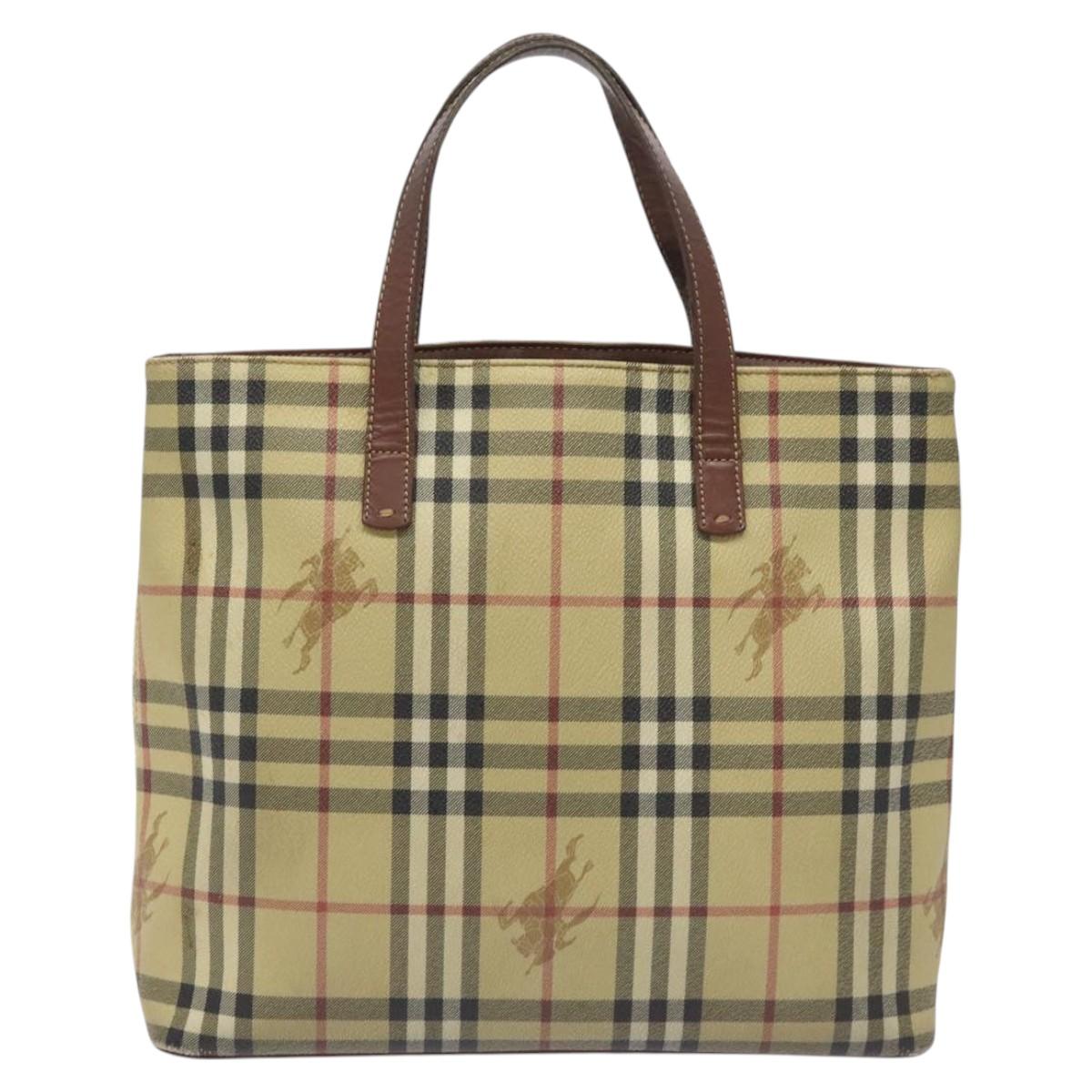 Burberry Nova Check Tote Bag Canvas Beige Tote Bag 19