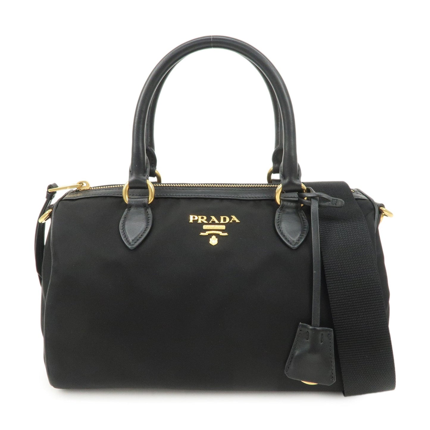 Shoulder Bag 2Way Bag Hand Bag Leather Nylon Black