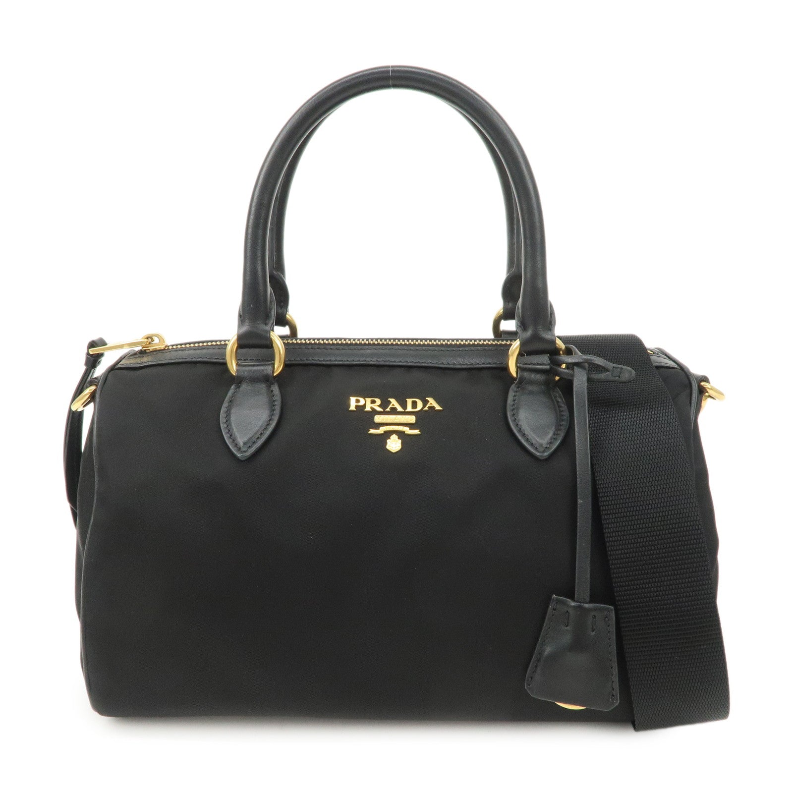 Shoulder Bag 2Way Bag Hand Bag Leather Nylon Black