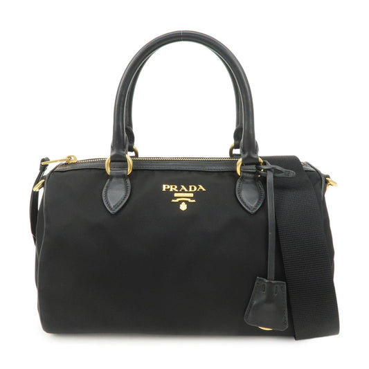 Shoulder Bag 2Way Bag Hand Bag Leather Nylon Black