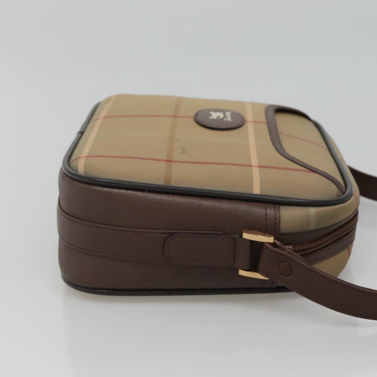 Burberry Check Shoulder Bag Canvas Beige