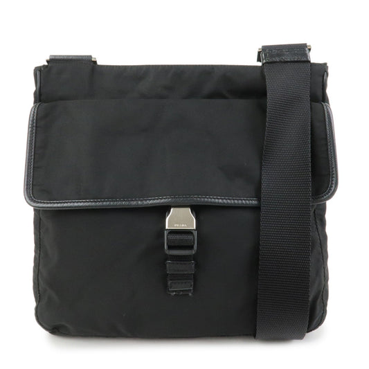 Shoulder Bag Leather Nylon Saffiano
