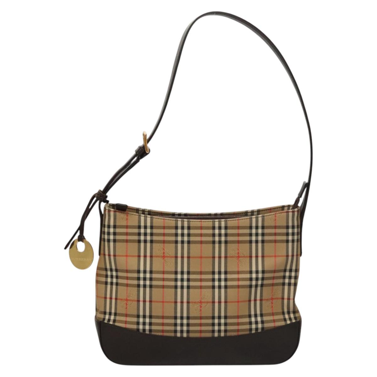 Burberry Nova Check Shoulder Bag Canvas Brown