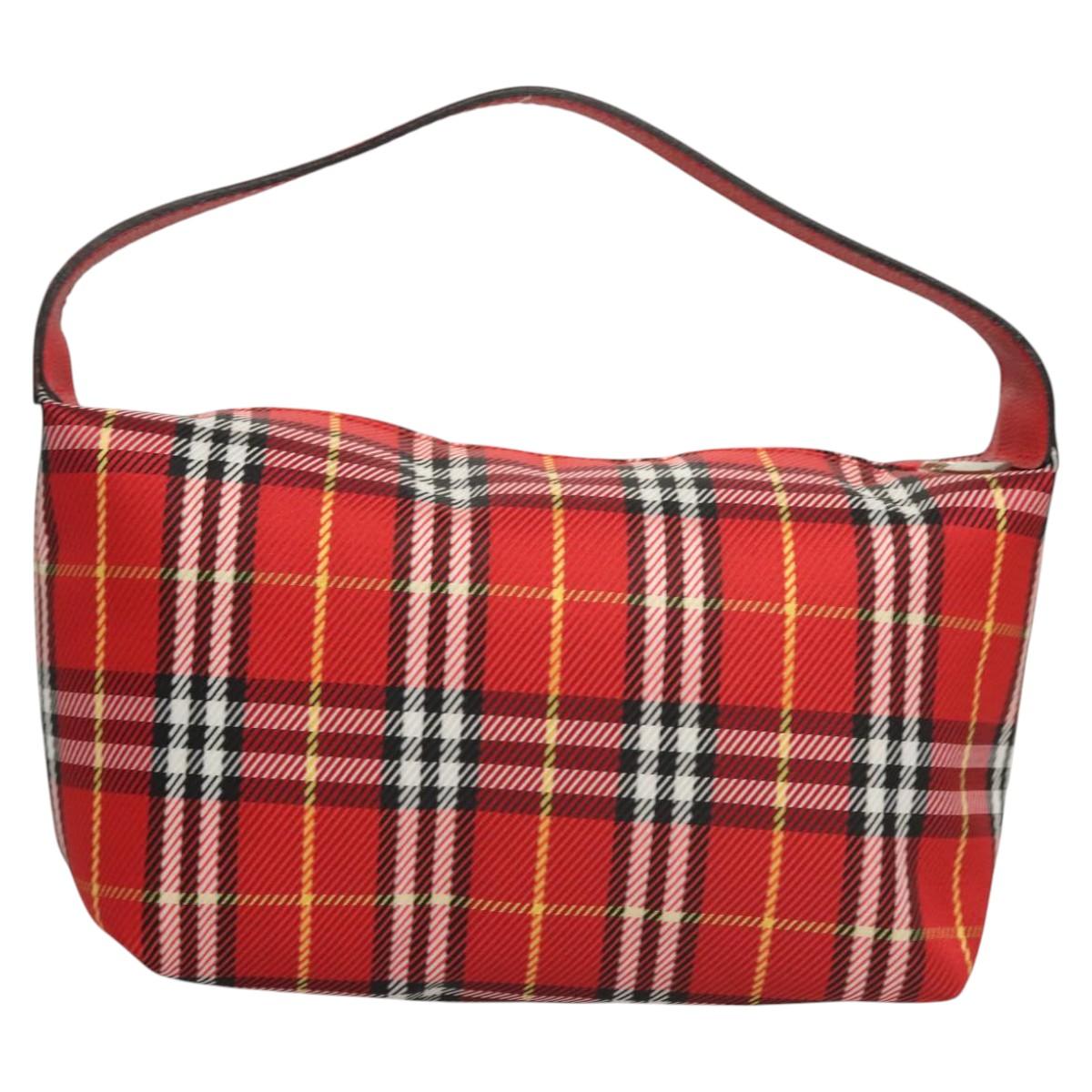Burberry Nova Check Clutch Bag Nylon Red