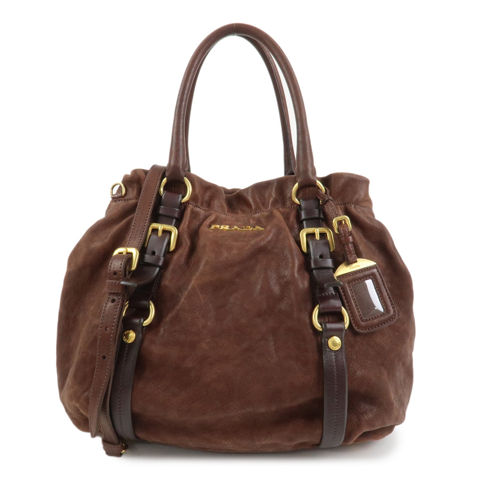 Shoulder Bag 2Way Bag Hand Bag 2 Leather Brown Logo