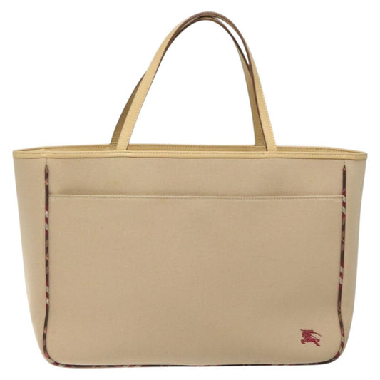 Burberry Label Tote Bag Canvas Beige Blue Tote Bag 5