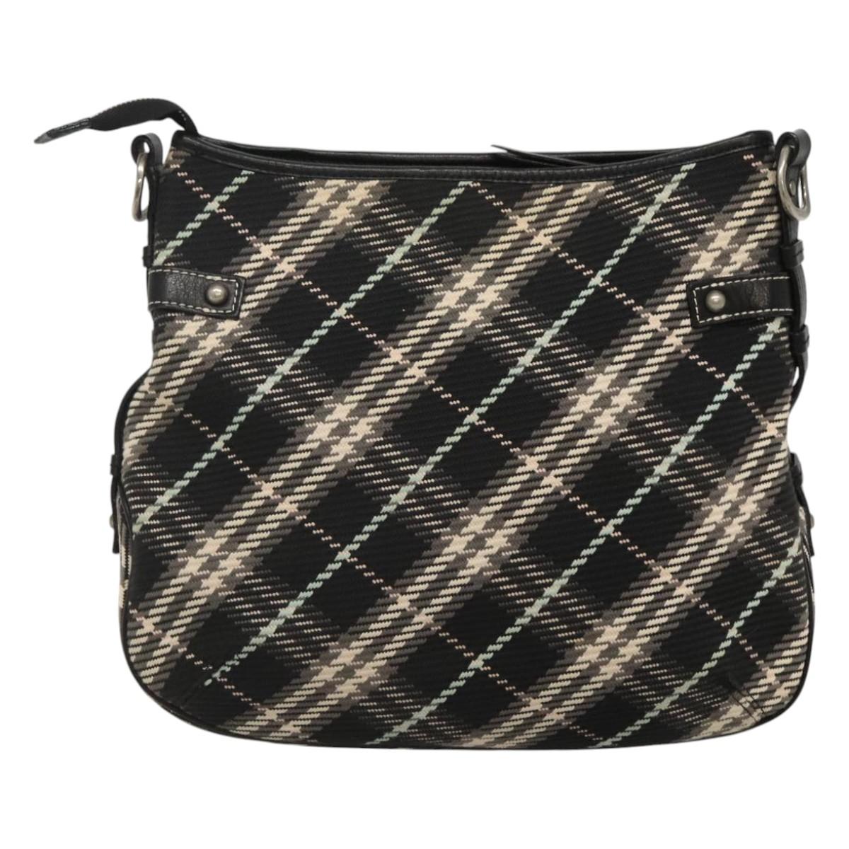 Burberry Nova Check Wool Shoulder Bag Black