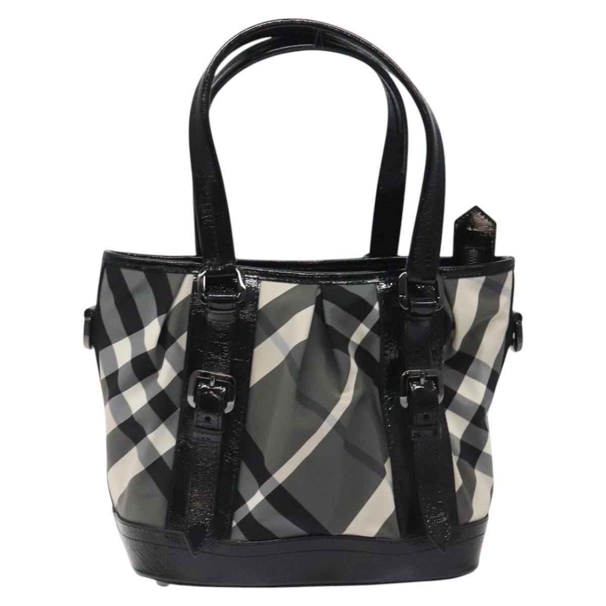 Burberry Nova Check Tote Bag Nylon Black