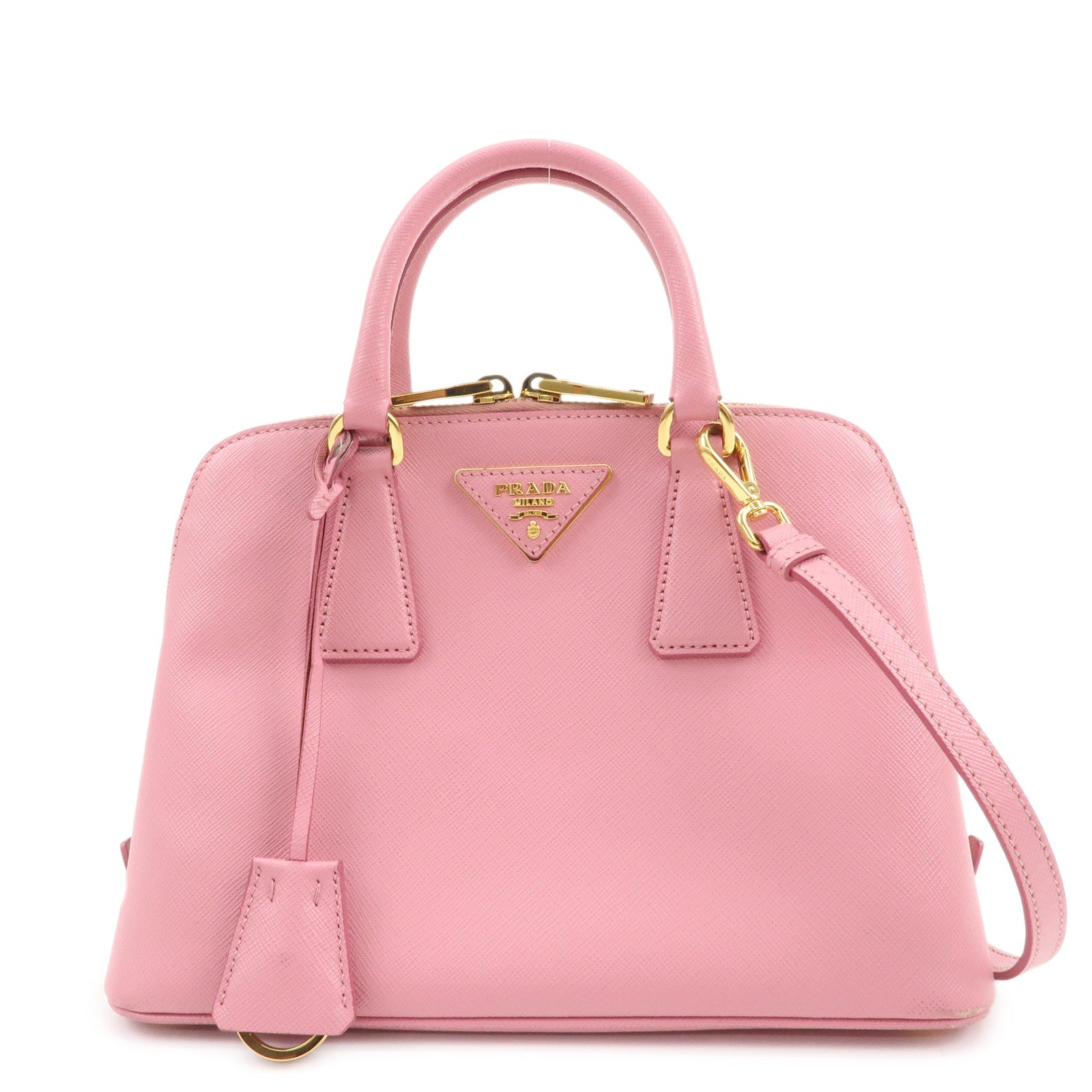 Triangle Promenade 2WayBag Leather Saffiano Small Handbag