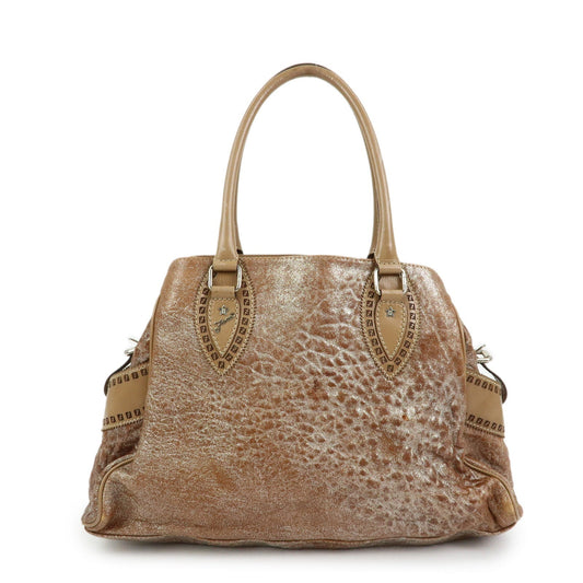 Tote Bag Ethnico Shoulder Bag Camel Leather