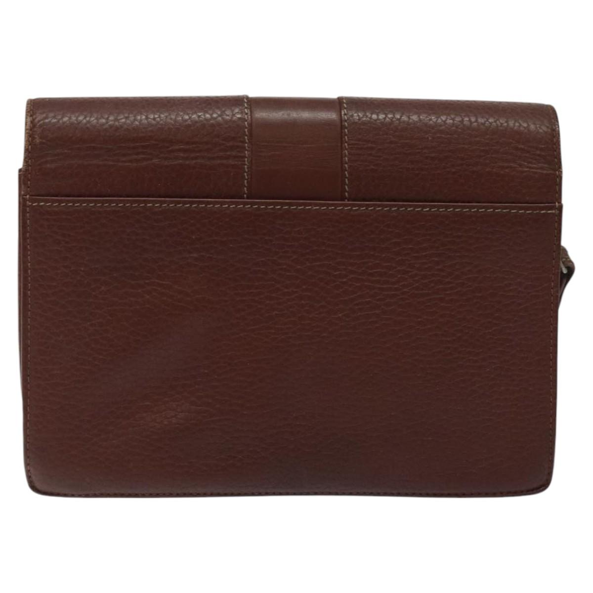 Burberry Clutch Bag Leather Brown