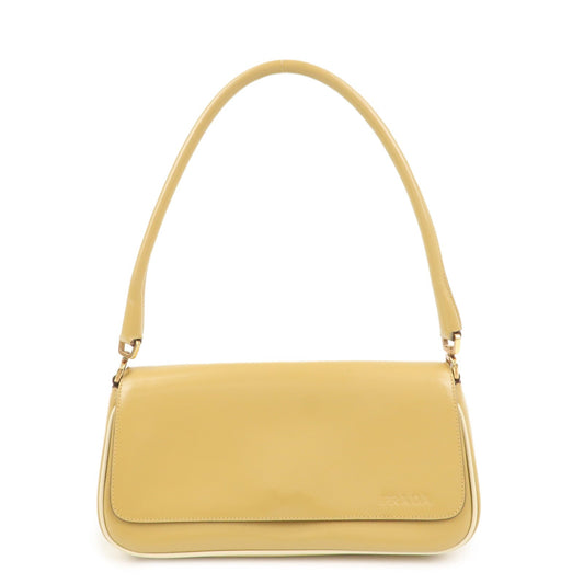 Shoulder Bag Hand Bag Leather Beige Logo
