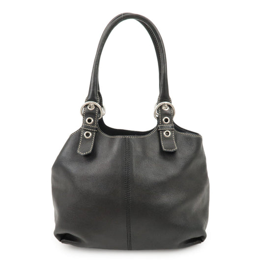 Tote Bag Triangle Hand Bag d Leather Black Logo